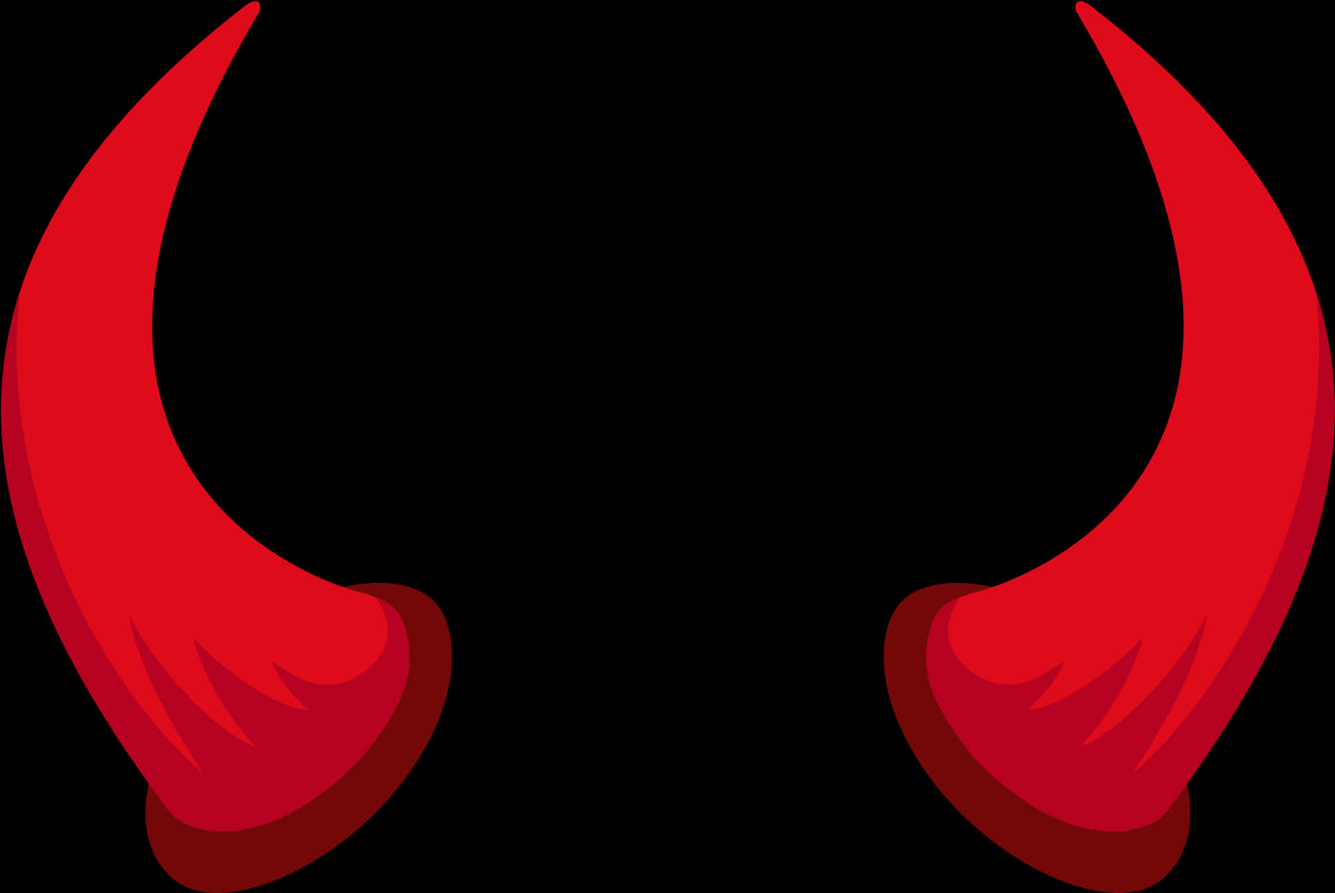 Red Devil Horns Graphic PNG Image