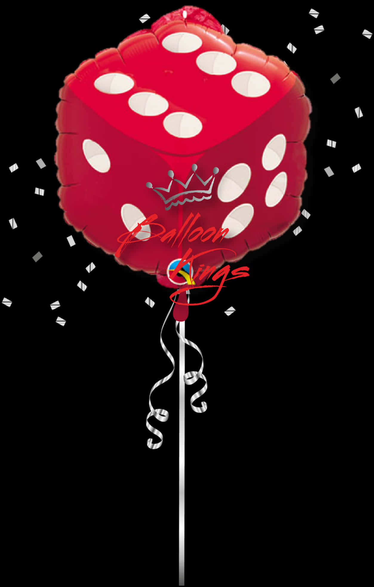 Red Dice Balloon Floating PNG Image