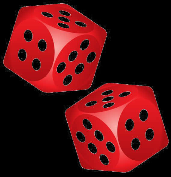 Red Dice Tossed Illustration PNG Image