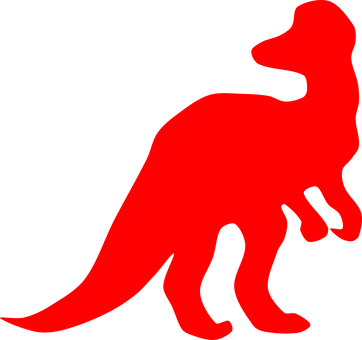 Red Dinosaur Silhouette PNG Image