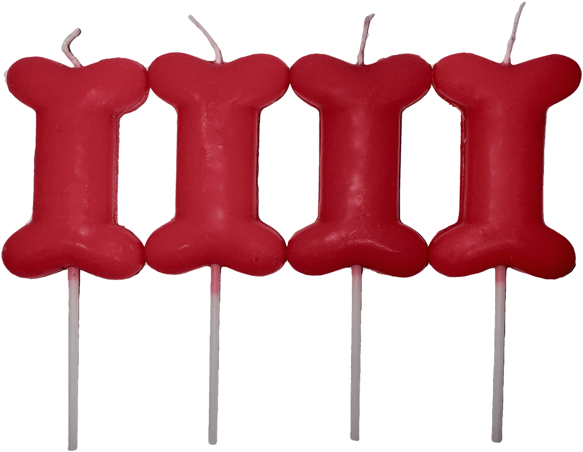 Red Dog Bone Candles PNG Image