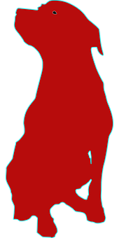 Red Dog Silhouette PNG Image