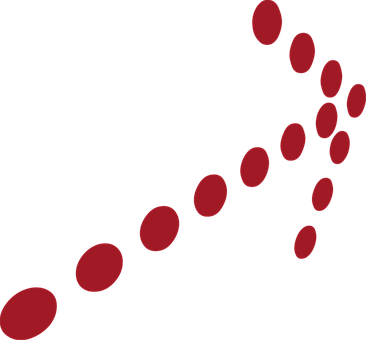 Red Dots Arrow Formation PNG Image