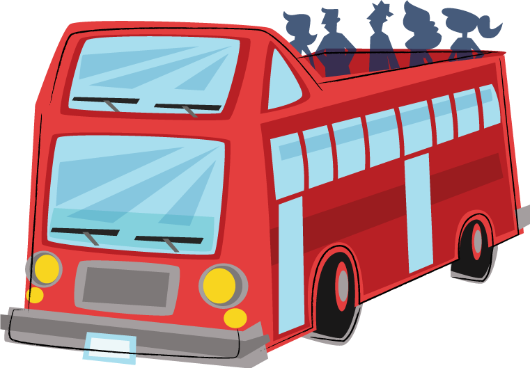 Red Double Decker Bus Cartoon PNG Image