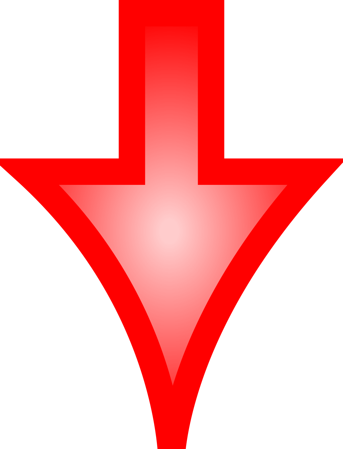 Red Down Arrow Graphic PNG Image