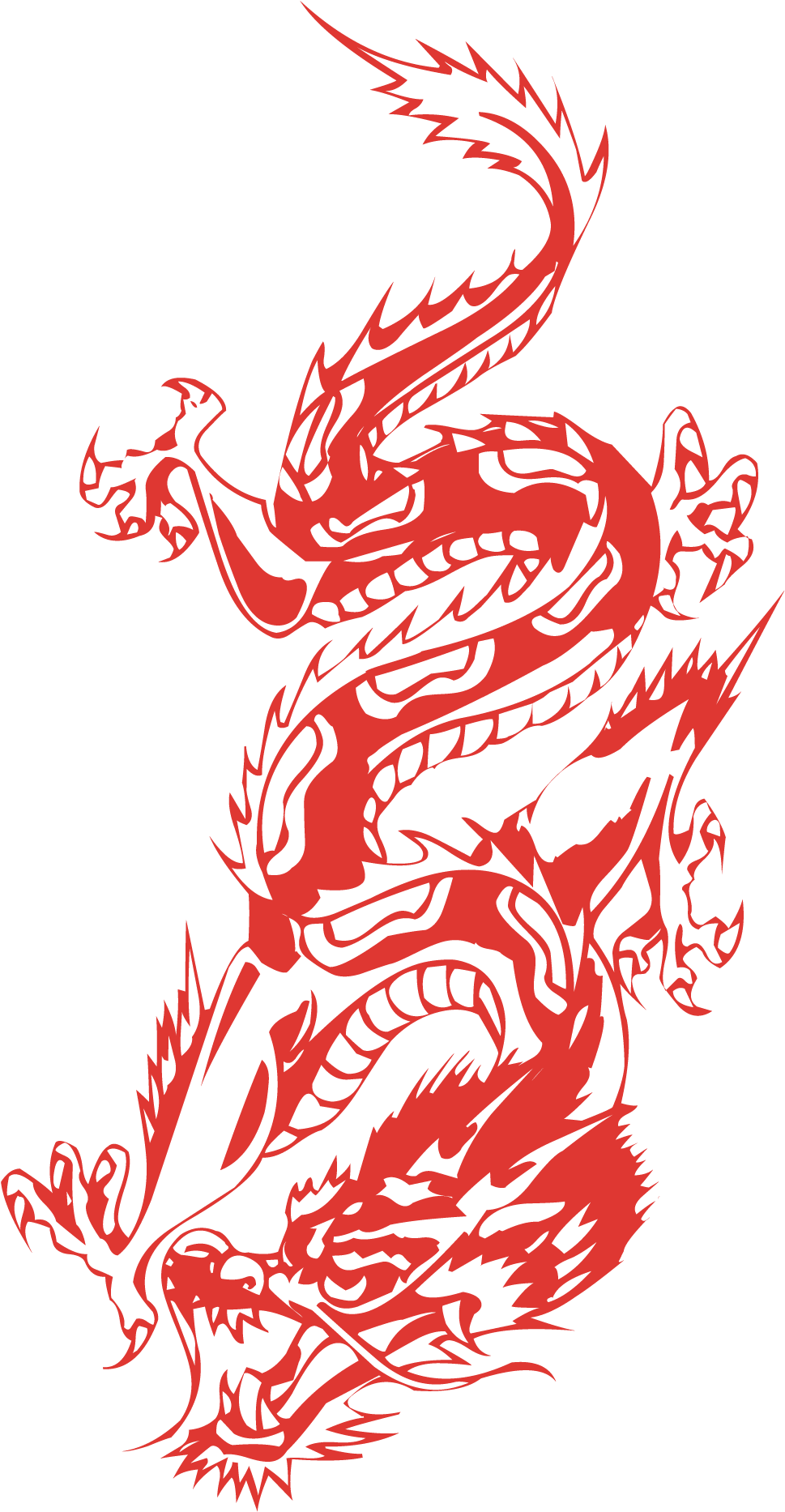 Red Dragon Illustration Japanese Style PNG Image