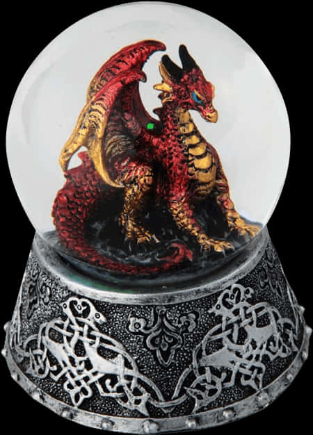 Red Dragon Snow Globe PNG Image