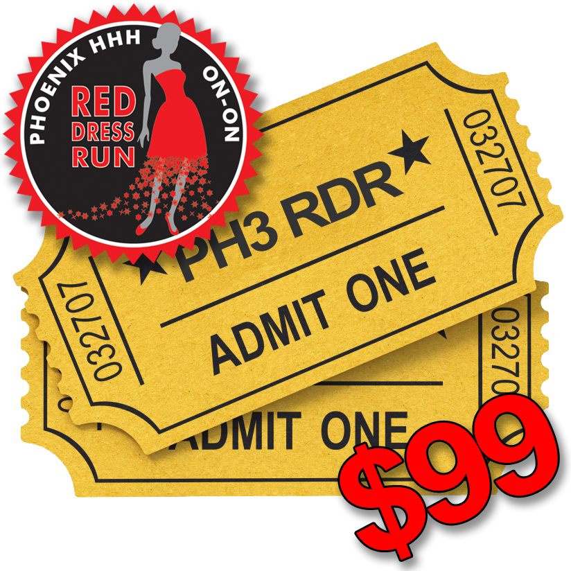 Red Dress Run Event Ticket PNG Image