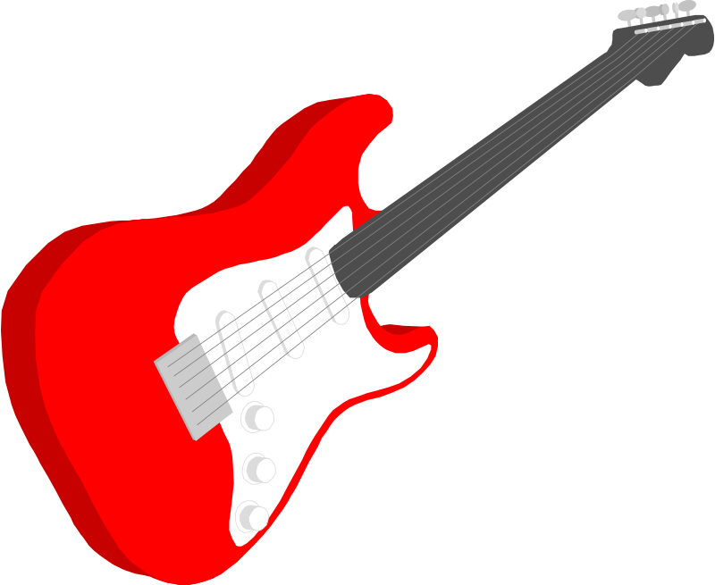 Red Electric Guitar Illustration PNG Image