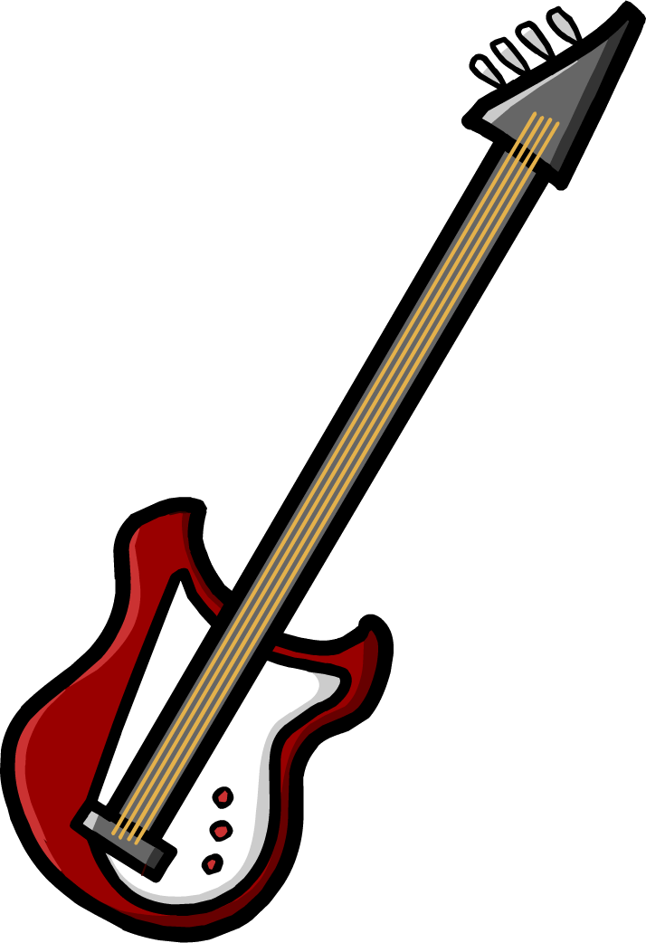 Red Electric Guitar Illustration PNG Image