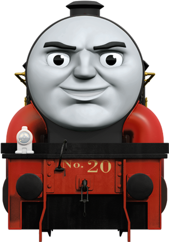 Red Engine Cartoon Character PNG Image