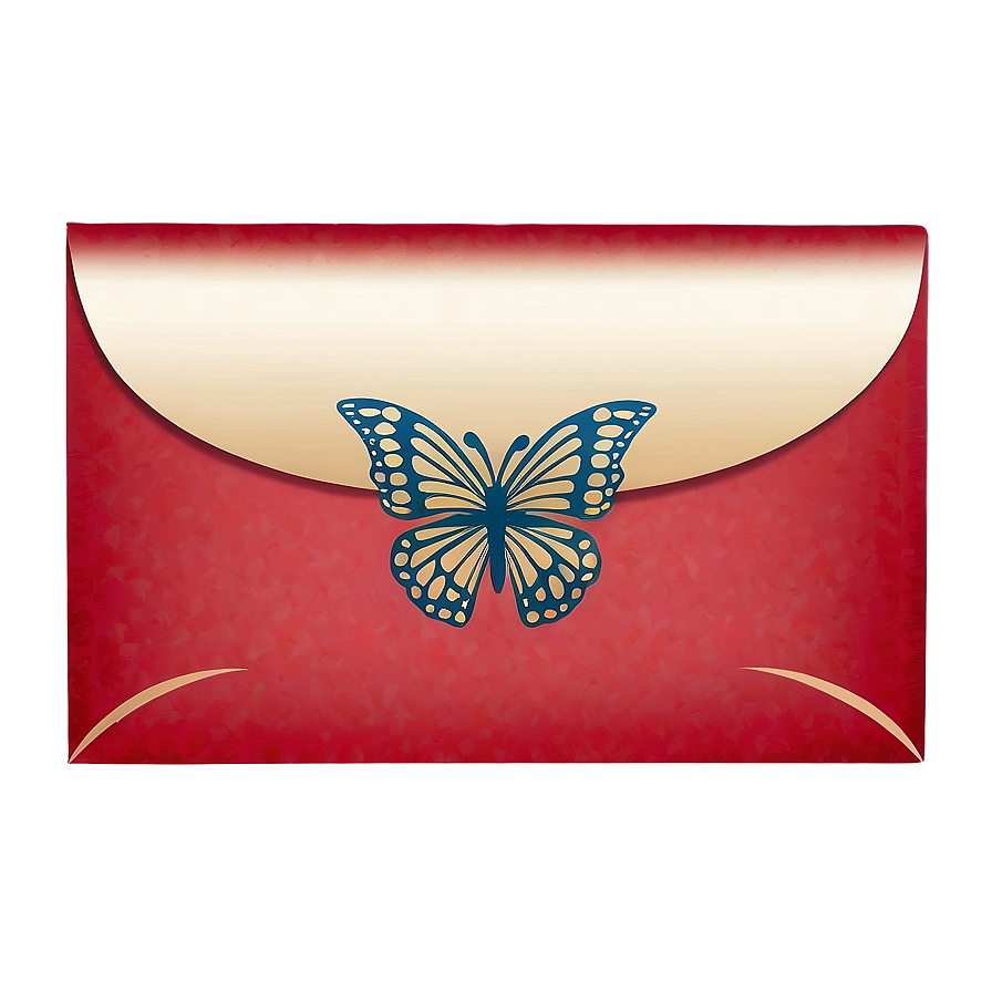 Red Envelope With Butterfly Motif Png Hux29 PNG Image