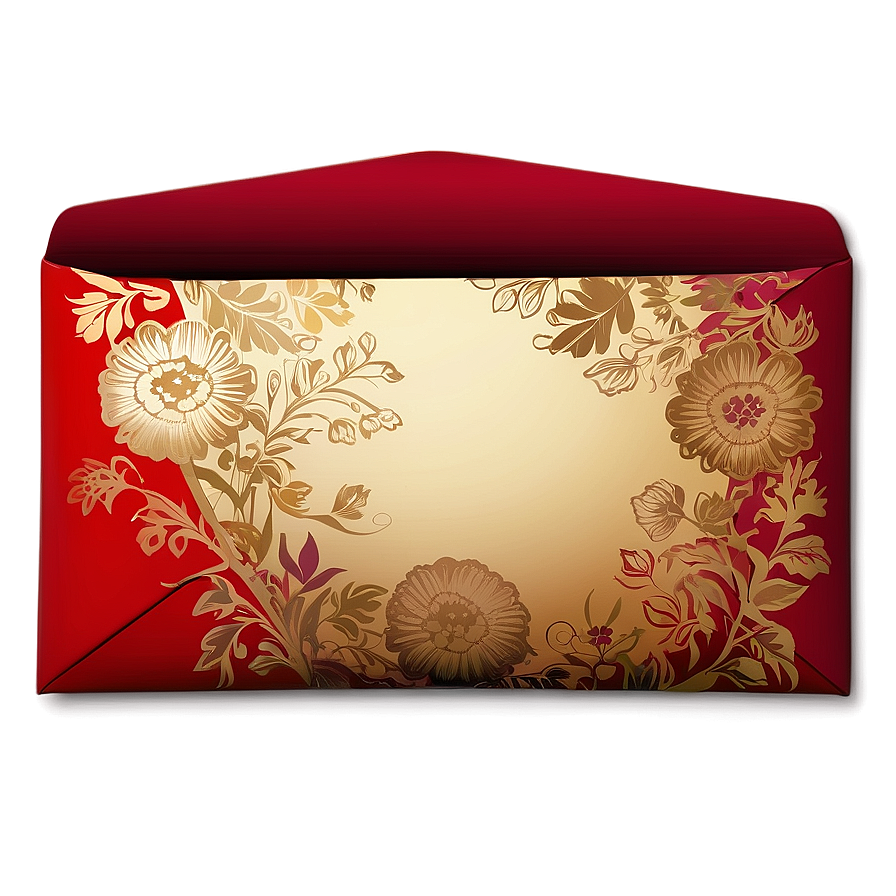 Red Envelope With Floral Pattern Png 06292024 PNG Image