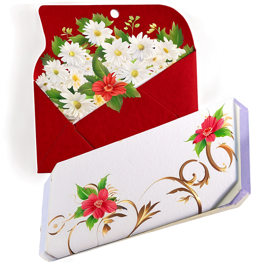 Red Envelope With Floral Pattern Png 06292024 PNG Image