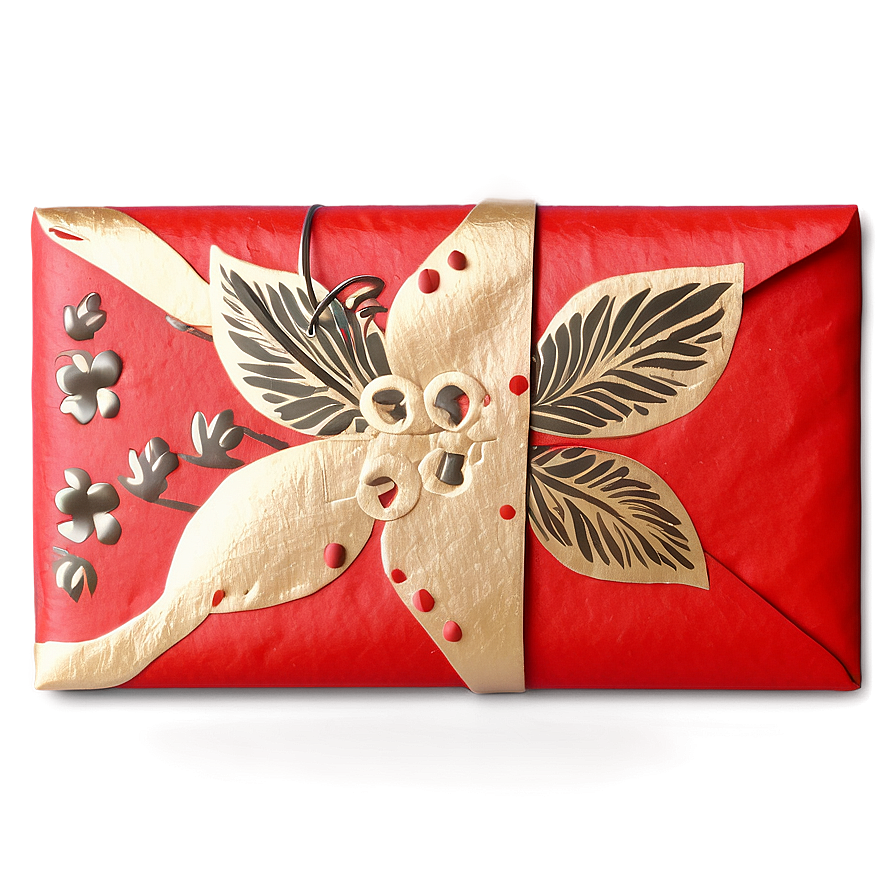 Red Envelope With Floral Pattern Png Fvu PNG Image