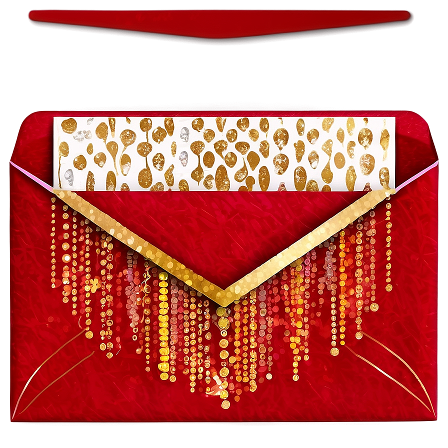 Red Envelope With Glitter Png Ljx96 PNG Image