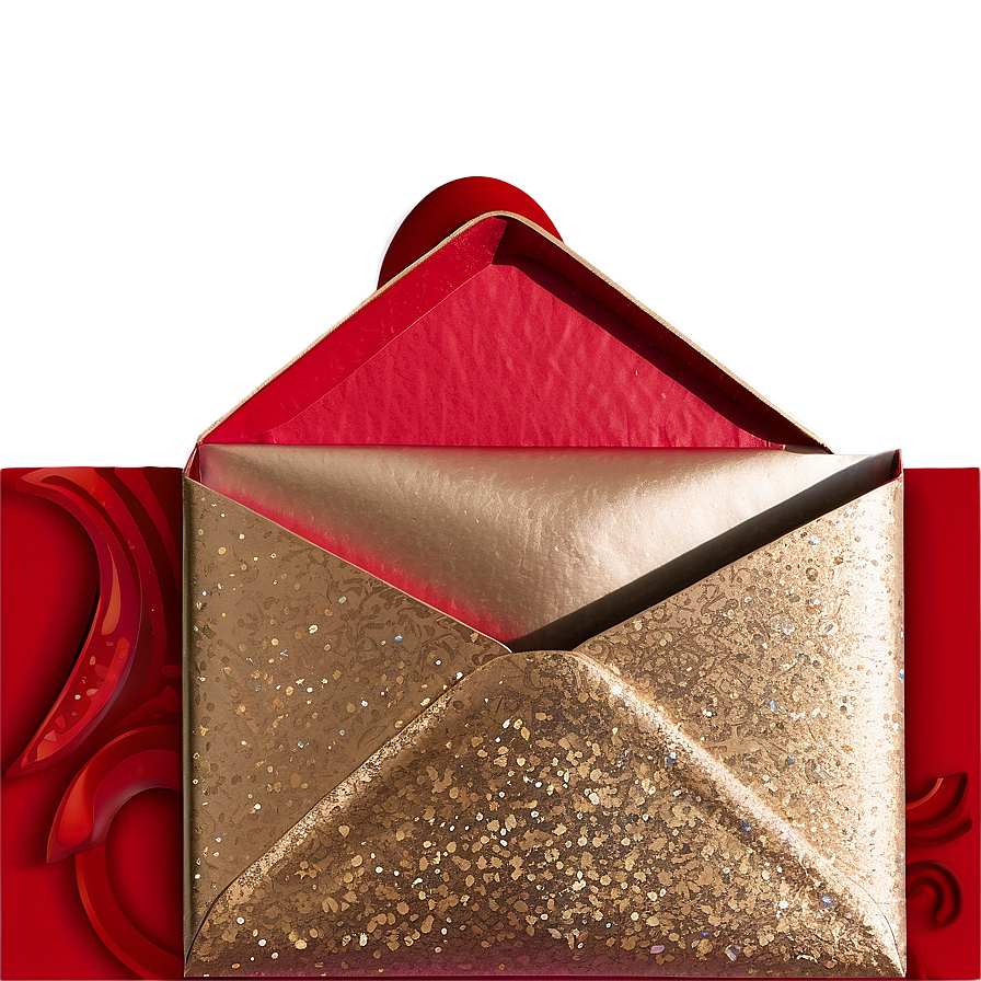 Red Envelope With Glitter Png Ytr PNG Image