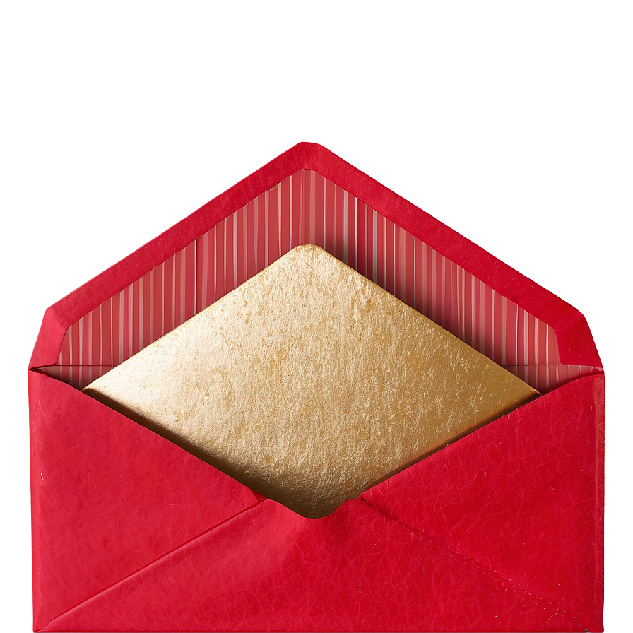 Red Envelope With Gold Accents Png Sih PNG Image