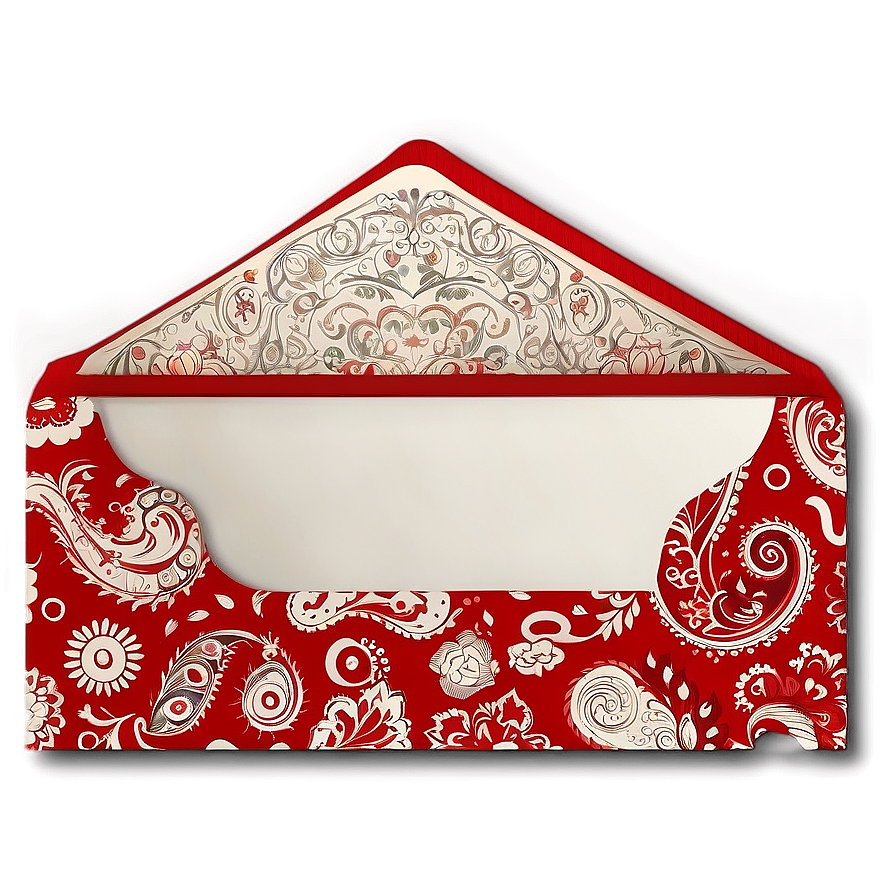 Red Envelope With Paisley Pattern Png Hpi PNG Image