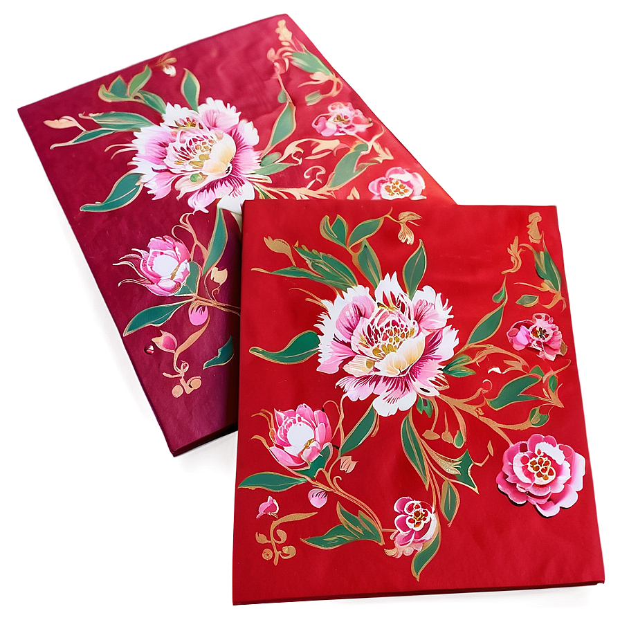 Red Envelope With Peony Design Png 06292024 PNG Image