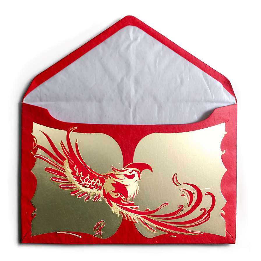 Red Envelope With Phoenix Design Png Cno29 PNG Image