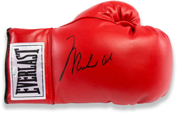 Red Everlast Boxing Glove Signed PNG Image