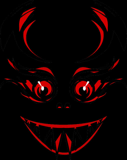 Red Eyed Demon Illustration PNG Image