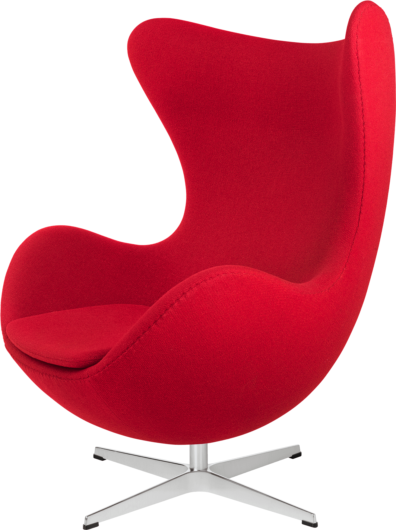 Red Fabric Egg Chair Design PNG Image