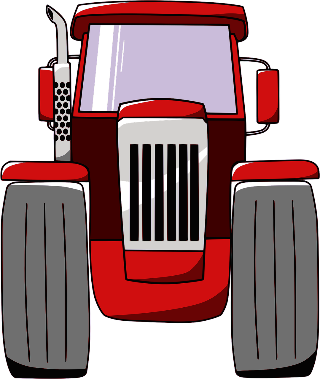 Red Farm Tractor Illustration PNG Image