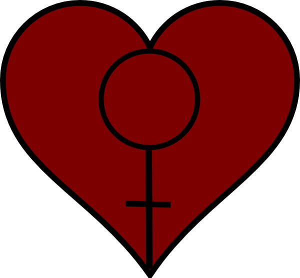 Red Feminist Symbol Heart Transparent Background PNG Image