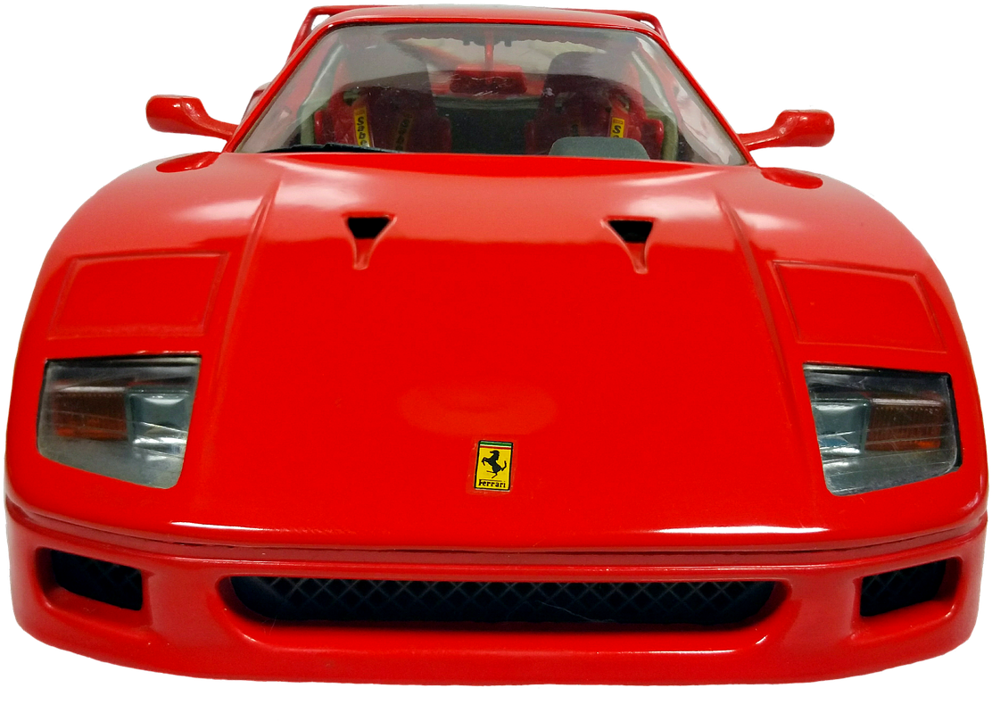 Red Ferrari Front View PNG Image