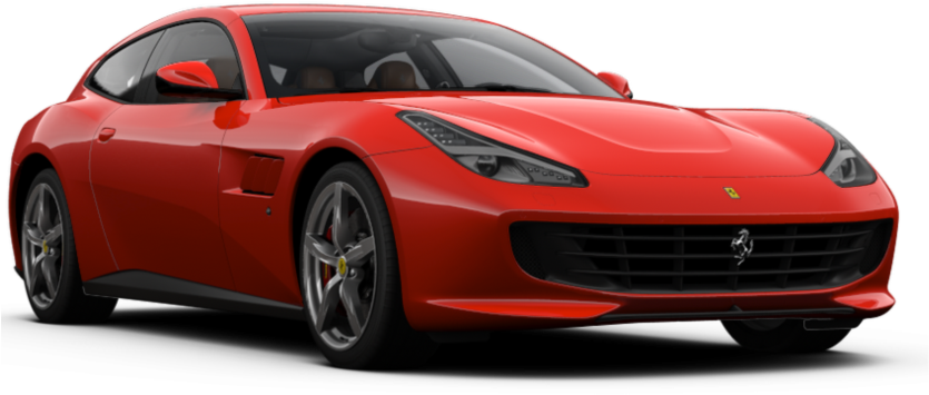 Red Ferrari G T C4 Lusso Side View PNG Image