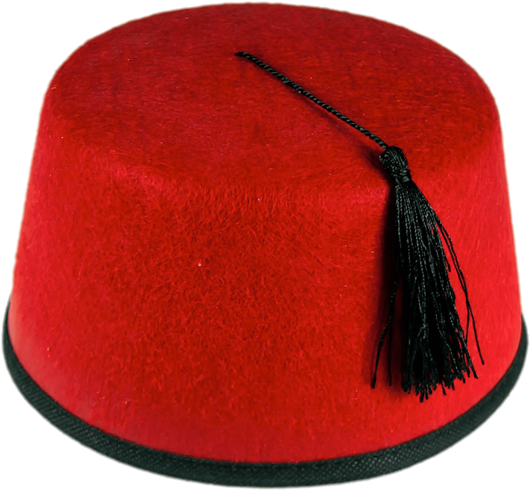 Red Fez Hatwith Black Tassel PNG Image