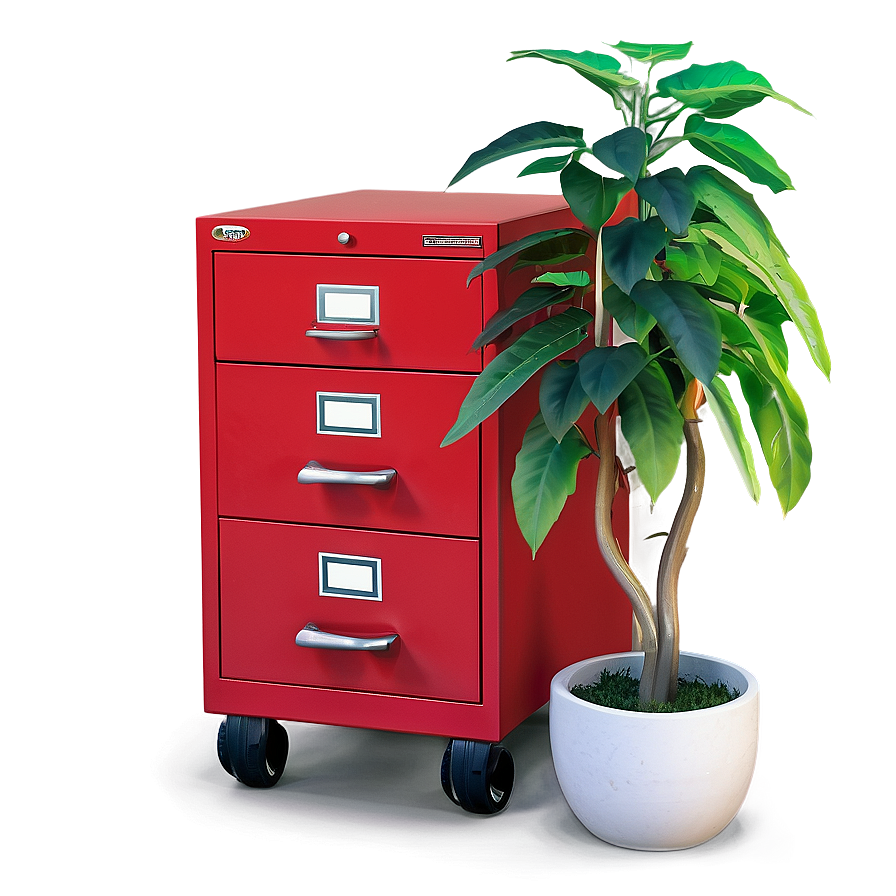 Red Filing Cabinet Png Knj55 PNG Image