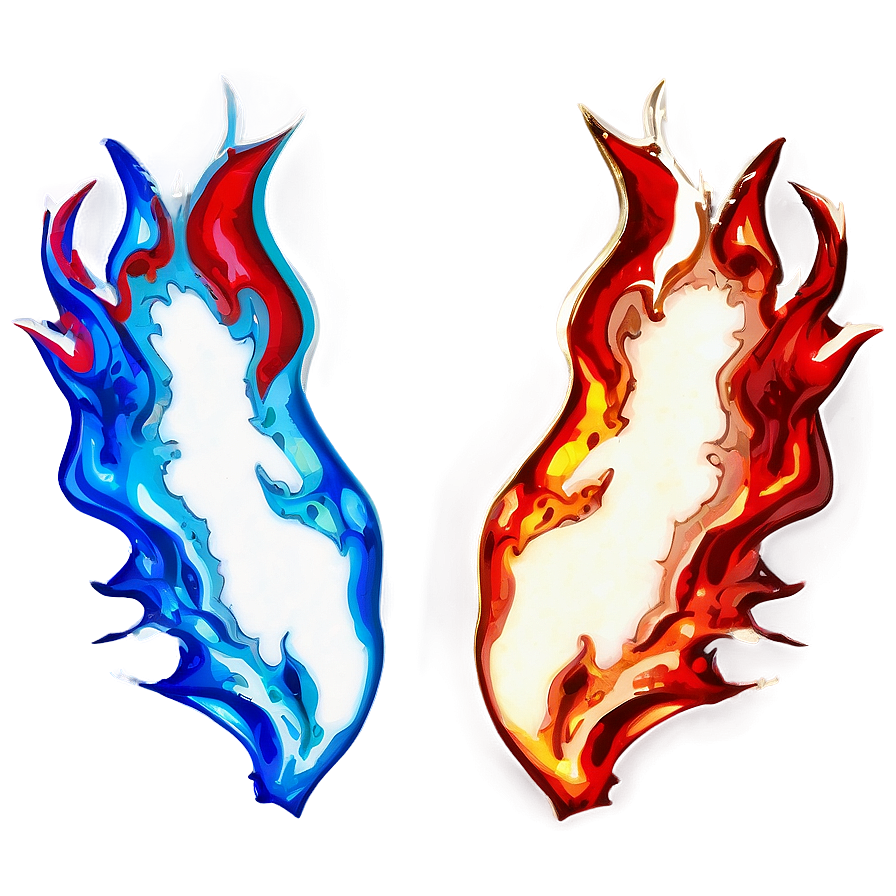 Red Fire And Ice Contrast Png 77 PNG Image