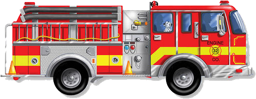 Red Fire Engine Truck Side View PNG Image