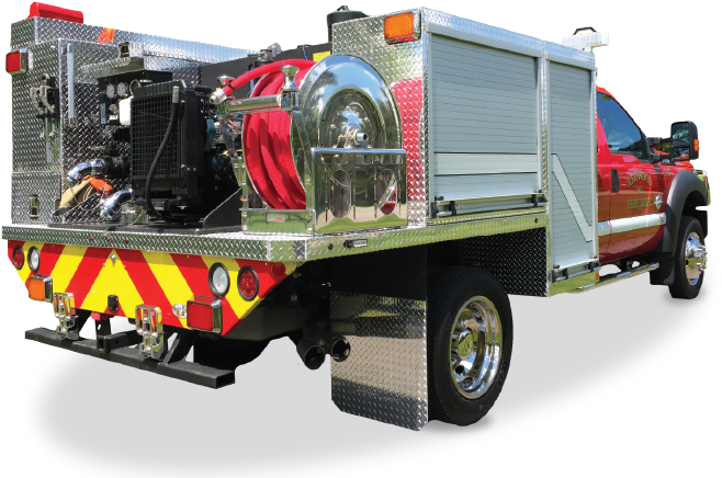 Red Fire Truck Side View PNG Image