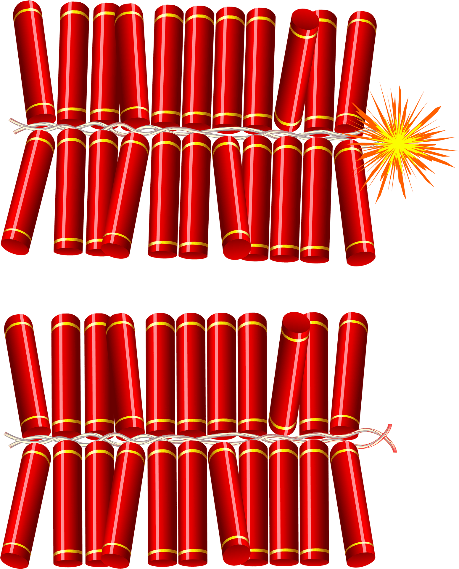 Red Firecrackers Ignition Illustration PNG Image