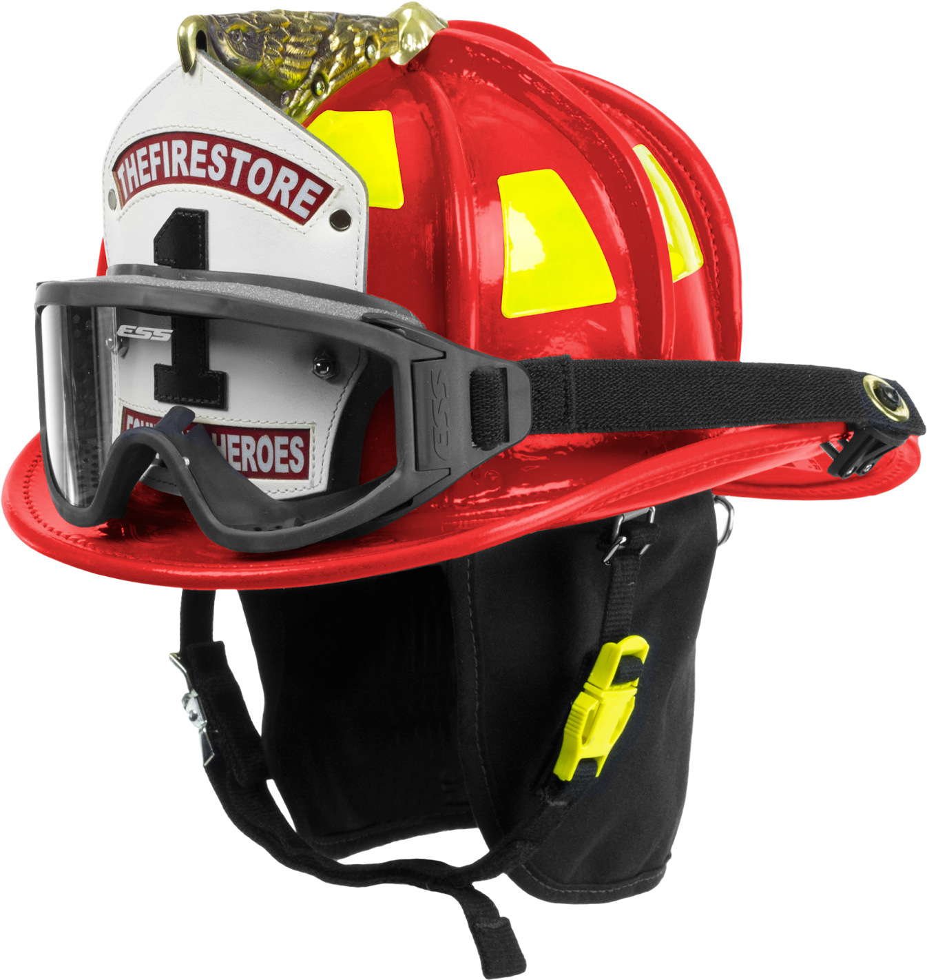 Red Firefighter Helmetwith Visorand Flashlight PNG Image