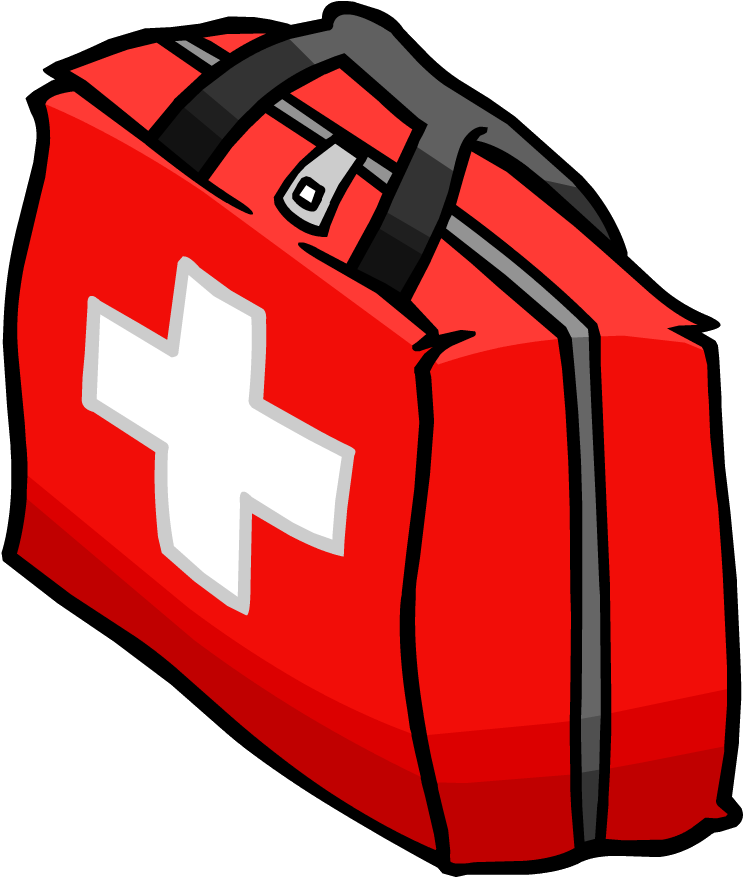 Red First Aid Kit Cartoon PNG Image