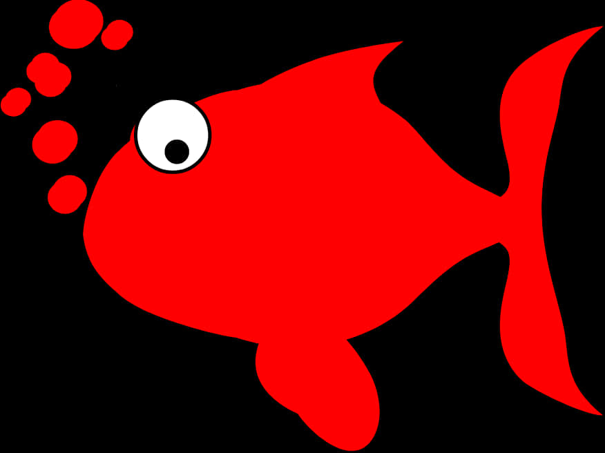 Red Fish Cartoon Illustration PNG Image