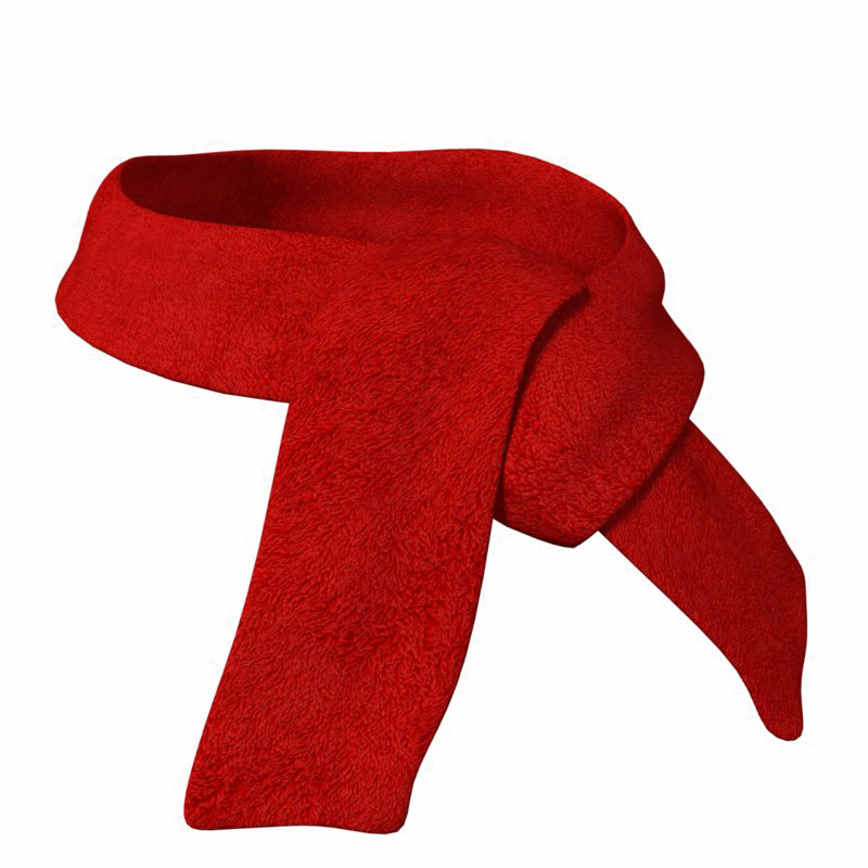 Red Fleece Scarf Isolated PNG Image