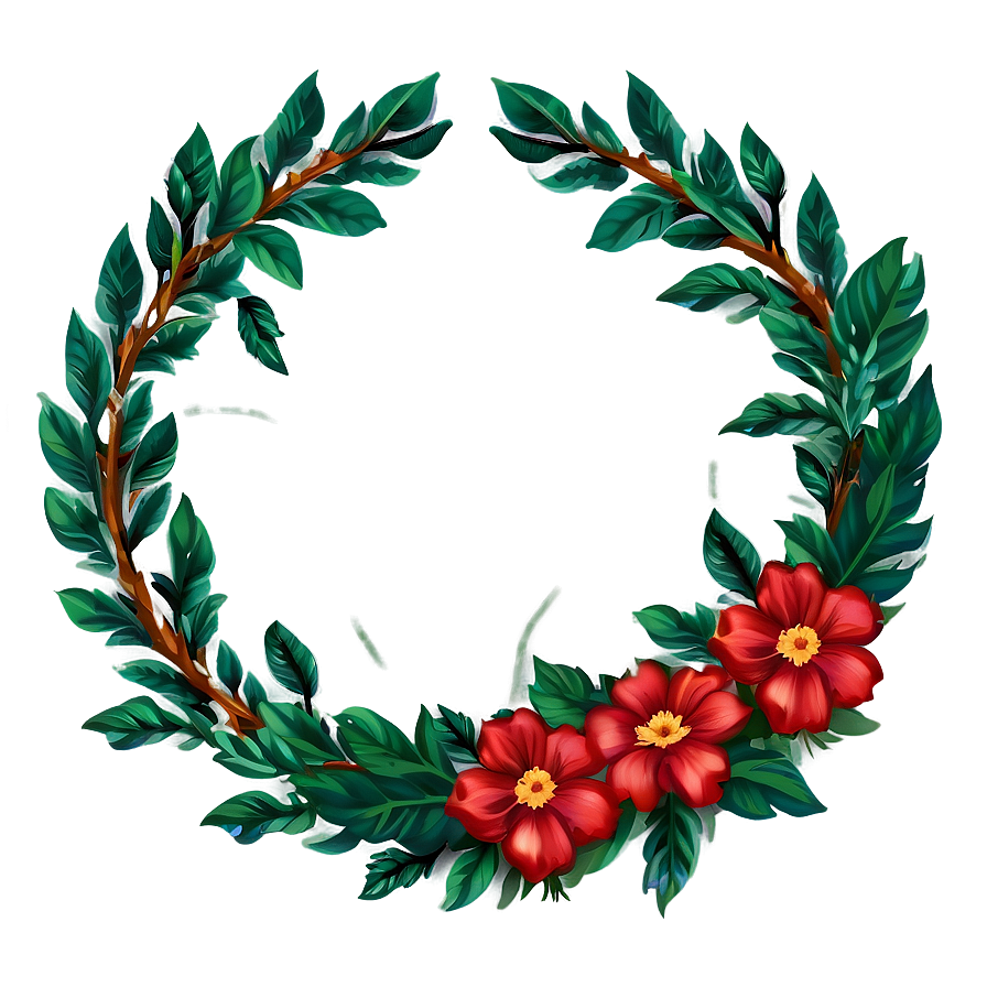 Red Floral Wreath Png Neu PNG Image