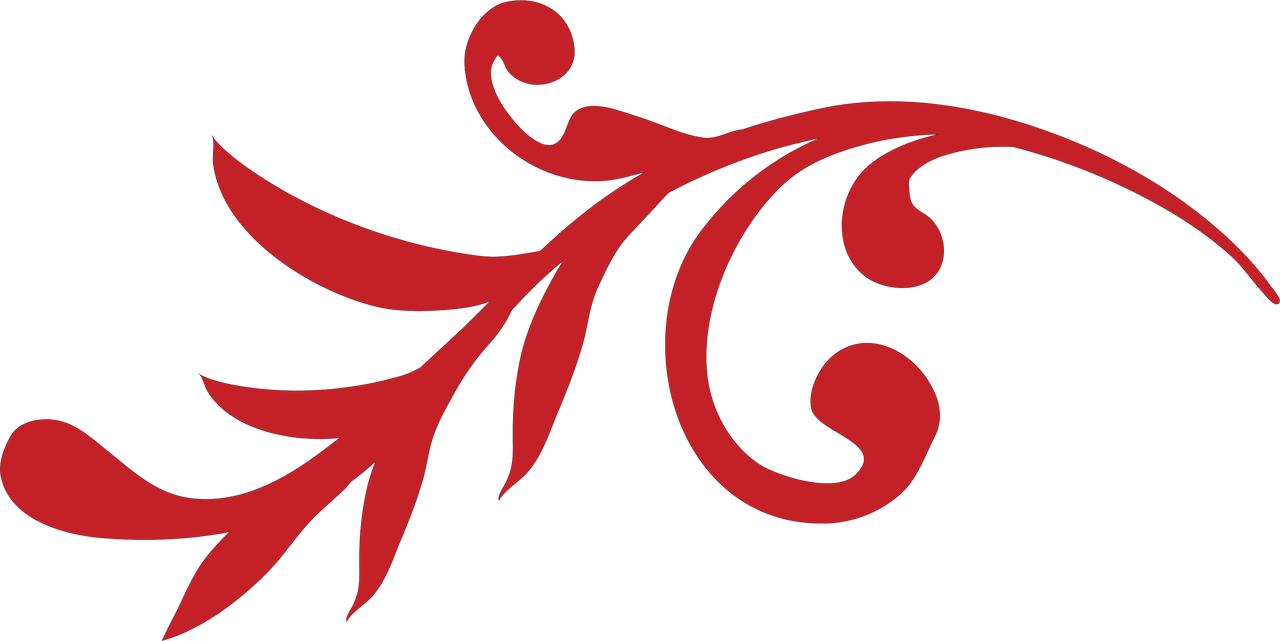 Red Flourish Graphic Design PNG Image