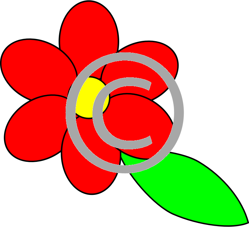 Red Flower Cartoon Outline.png PNG Image