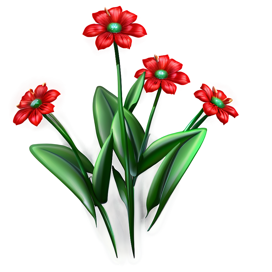 Red Flowers Clip Png 84 PNG Image