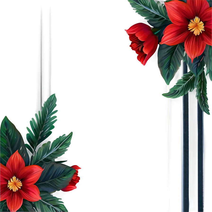 Red Flowers Festive Png 85 PNG Image