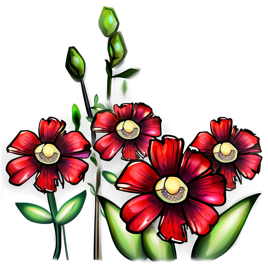 Red Flowers Icon Png Tvp PNG Image