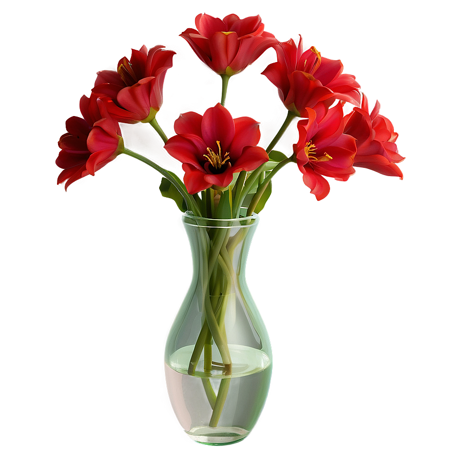 Red Flowers In Vase Png Tfn18 PNG Image