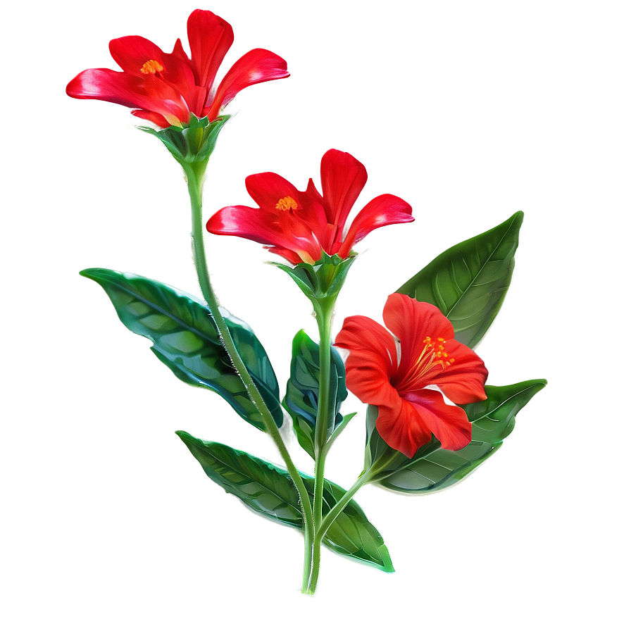 Red Flowers Sunset Png 11 PNG Image